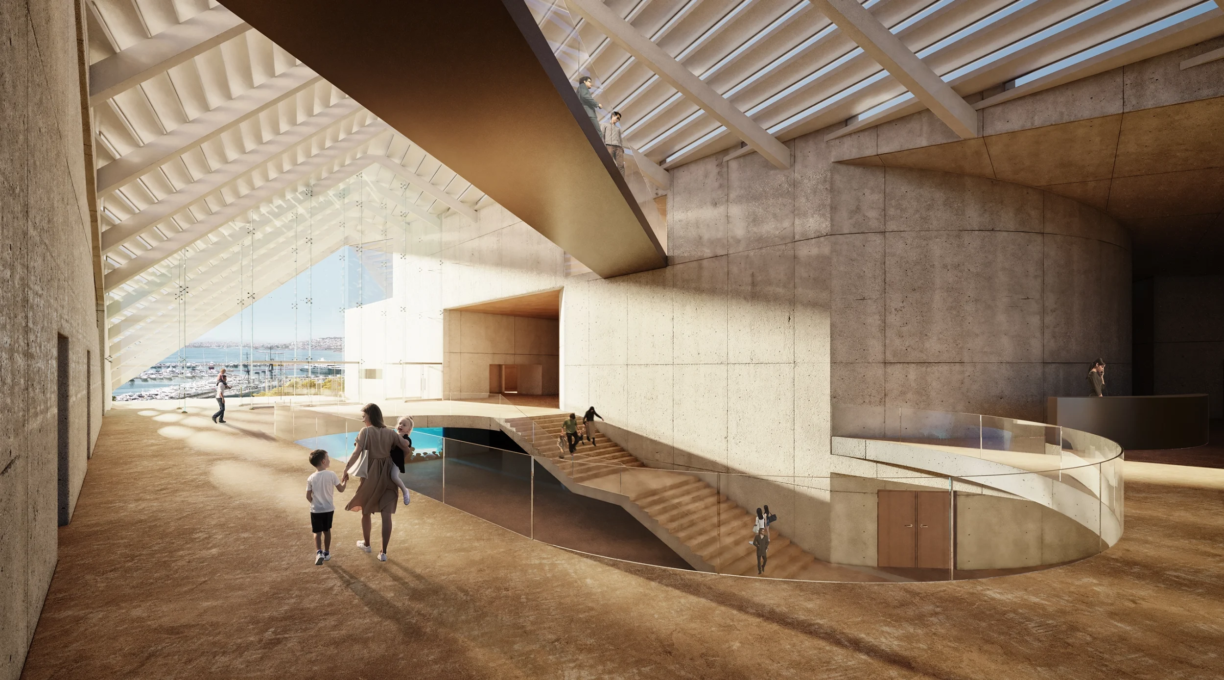 3D visualization in greece of the Museum of Maritime Tradition in Faliro, the inside of the building